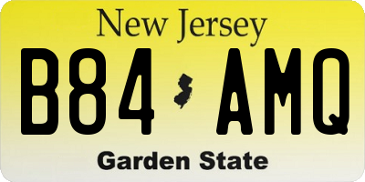 NJ license plate B84AMQ