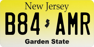 NJ license plate B84AMR