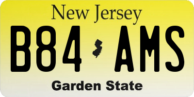 NJ license plate B84AMS