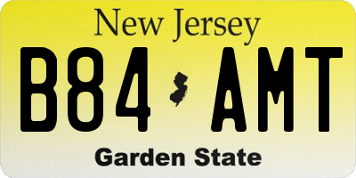 NJ license plate B84AMT