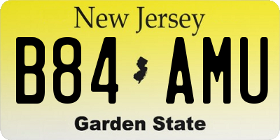 NJ license plate B84AMU