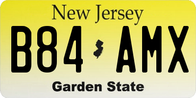 NJ license plate B84AMX