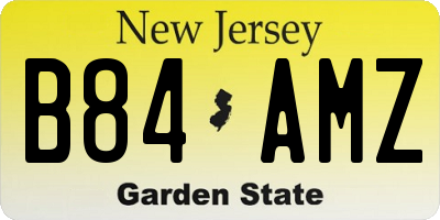 NJ license plate B84AMZ