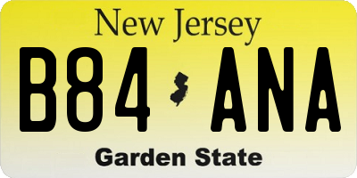 NJ license plate B84ANA