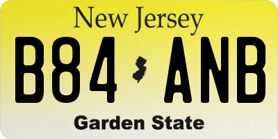 NJ license plate B84ANB