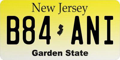 NJ license plate B84ANI