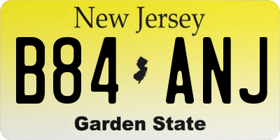 NJ license plate B84ANJ