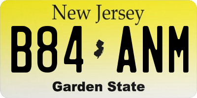 NJ license plate B84ANM