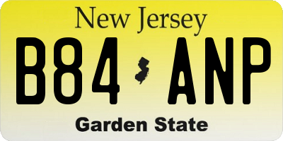 NJ license plate B84ANP