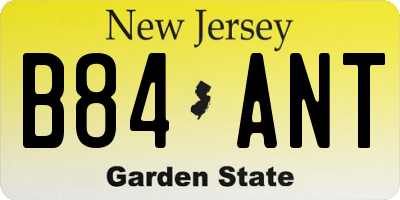 NJ license plate B84ANT