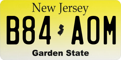 NJ license plate B84AOM
