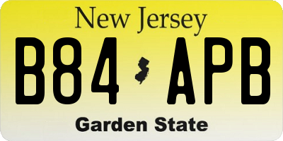 NJ license plate B84APB