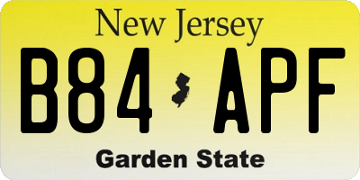 NJ license plate B84APF