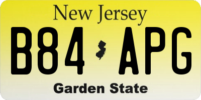 NJ license plate B84APG