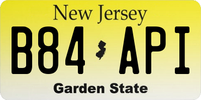 NJ license plate B84API