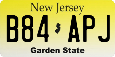 NJ license plate B84APJ