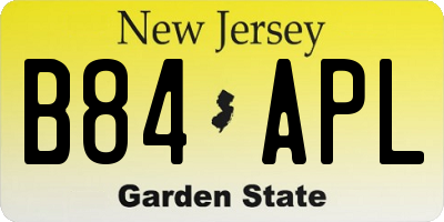 NJ license plate B84APL