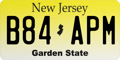 NJ license plate B84APM