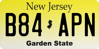 NJ license plate B84APN
