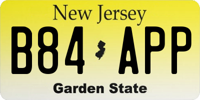 NJ license plate B84APP