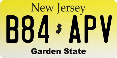 NJ license plate B84APV
