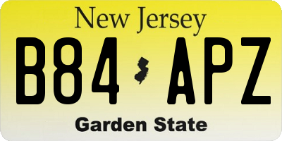 NJ license plate B84APZ