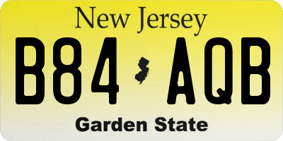 NJ license plate B84AQB