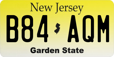 NJ license plate B84AQM
