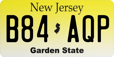 NJ license plate B84AQP