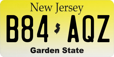 NJ license plate B84AQZ