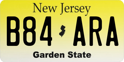 NJ license plate B84ARA
