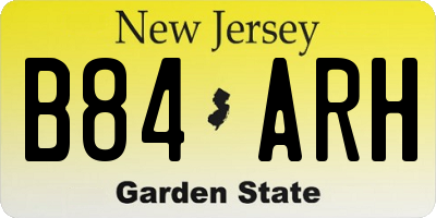 NJ license plate B84ARH