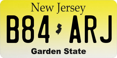 NJ license plate B84ARJ