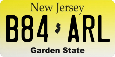 NJ license plate B84ARL