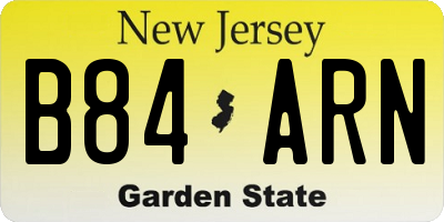 NJ license plate B84ARN