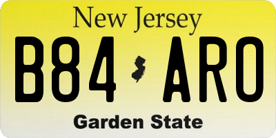 NJ license plate B84ARO