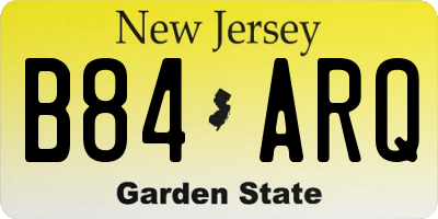NJ license plate B84ARQ