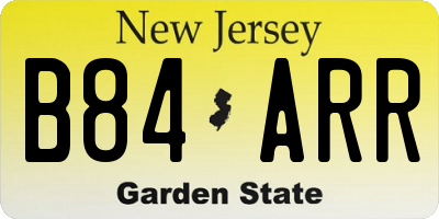 NJ license plate B84ARR