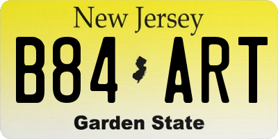 NJ license plate B84ART