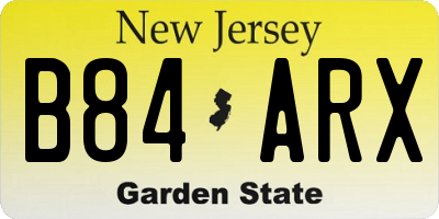 NJ license plate B84ARX