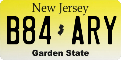NJ license plate B84ARY