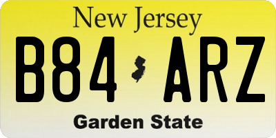 NJ license plate B84ARZ