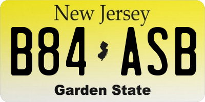 NJ license plate B84ASB