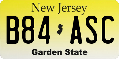 NJ license plate B84ASC