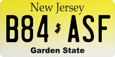 NJ license plate B84ASF