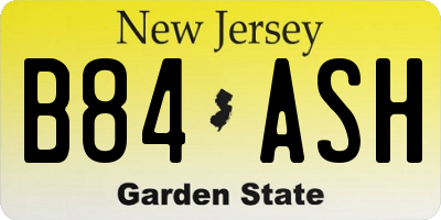 NJ license plate B84ASH