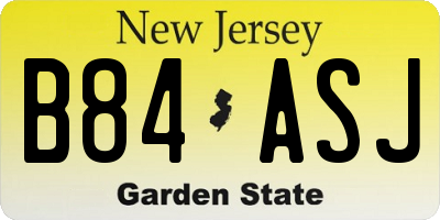 NJ license plate B84ASJ