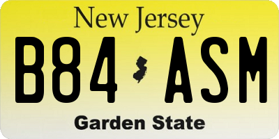 NJ license plate B84ASM