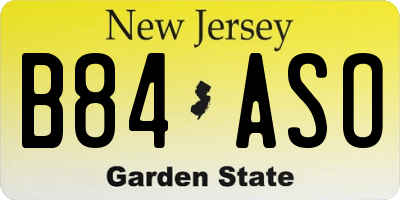 NJ license plate B84ASO