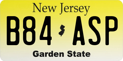 NJ license plate B84ASP